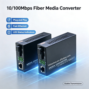 Convertidor de medios Fast Ethernet de 10/100Mbps, puerto SC de fibra única, transceptor de fibra óptica Plug and Play de 25KM A‑B Pair - Product Image 1