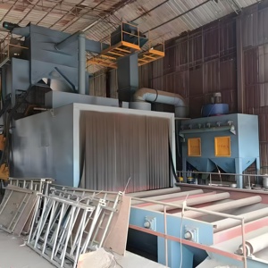 Macchina di produzione di abrasori automatico rullo continuo passaggio attraverso granigliatrice per trave in acciaio - Product Image 3