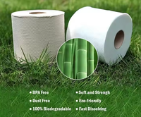 Papier toilette en gros, papier organique brut, bambou, lavable, jetable, résistant, doux, rouleau standard