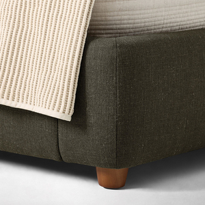 <span class=keywords><strong>Lit</strong></span> minimaliste avec tête de <span class=keywords><strong>lit</strong></span> incurvée, capitonné en tissu <span class=keywords><strong>vert</strong></span> olive, taille King, avec pieds en bois de noyer, pour usage hôtelier - Product Image 6
