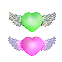 Badges lumineux LED en forme de cœur d'ange Neon-Glo pour les fêtes d'anniversaire, les célébrations de vacances, les concerts, les cadeaux, la décoration