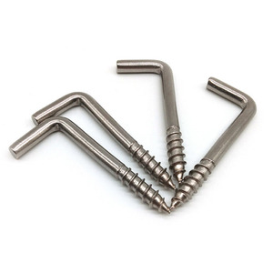 Stainless Steel Sus 304 L Type Self-tapping Photo Hanging Wood L <strong>Hook</strong> <strong>Screw</strong> - Product Image 1