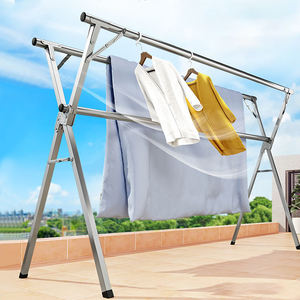 Trépied mobile à deux couches en métal rétractable et robuste à bas prix Support pour sèche-linge à double pôle Support pour sèche-linge - Product Image 6