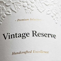 Etiquetas de Vino Holográficas con Textura Vintage, en Relieve, Compatibles con la FDA, Ecológicas, Forma Personalizada, Adhesivo Impermeable