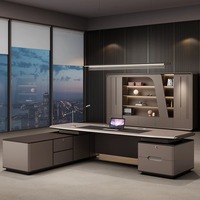 Chaise de bureau de direction, combinaison moderne et minimaliste, bureau en bois de grande classe, quincaillerie de haute qualité, bureau de luxe pour PDG et directeur