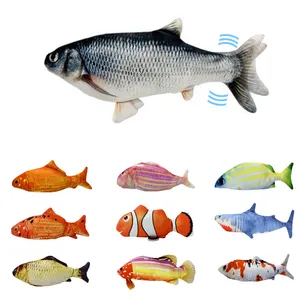 Usb Electric Moving Fish Catnip Dancing Fish Cat Toy Cat Flopping Kicker Simulation Interactive Floppy Fish Cat Toy