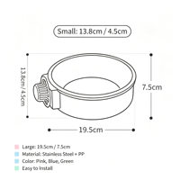 Bol à nourriture et à eau amovible, grand, portable, écologique, en acier inoxydable, pour chats, oiseaux, chiens, cage, poulailler
