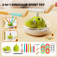 Juguete Deportivo de Dinosaurio 3 en 1, Juguetes Deportivos de Plástico para Niños, Juego Interior y Exterior, Juguetes Musicales con Movimiento