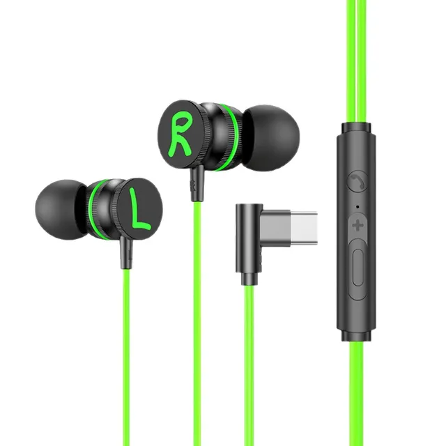 Type-C/3.5mm Wired Sports Earbuds with Bass Stereo IPX-4 Waterproof Mic & Volume Control Custom Fit AAC/SBC for Gaming & Music