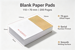 Bloc-notes non adhésif en stock, petit carnet, papier à notes vierge détachable, carnet portable à pages blanches avec numérotation - Product Image 4