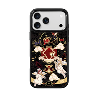 Coque de téléphone AG Feeling Black Edge avec motif d'angle doré pour iPhone 17, 17 Pro Max, 16 Pro, 15 – Coque magnétique