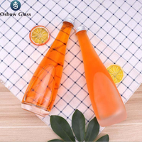 OSHOW Gros 330ml Dépoli En Forme De Goutte de Fruits Jus De Vin Vodka Evian Bouteille En Verre Avec Bouchon À Vis