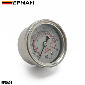 EPMAN Oil Gauge Car Fuel Pressure Regulator Gauge Liquid Fill Fuel/Oil Meter 0-160 PSI EP-GA01
