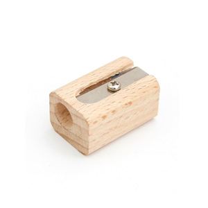 Taille-crayon miniature en bois de hêtre écologique, design créatif moderne, à un seul trou, avec lame en acier, pour enfants, cadeau promotionnel - Product Image 1