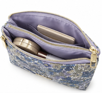 Pochette de maquillage en polyester avec fermeture éclair, personnalisable OEM, multi-poches, pour voyage, rangement de produits de toilette, pour les commodités des clients d'hôtel, achat en gros