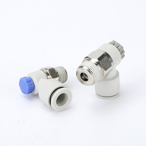 Válvula de Control Neumática AS1201F2201F M5 04A, Regulador de Flujo de Gas de Acero Inoxidable con Conexión Rápida de 1/4 Pulgada - Product Image 3