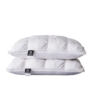 Goose Down Pillows King Queen Satin 3D Style Rectangle Feather Pillow For Home