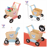 Vente en gros de trotteurs éducatifs de style poussette grise en bois multifonction à 4 roues pour enfants de l'usine