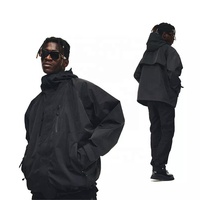 Blousons Bomber Homme Streetwear à Col Montant Zippé en Nylon, Coupe Oversize, Imperméables et Légers, Vestes Coupe-Vent pour Hommes