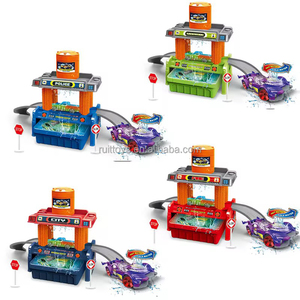 Simulación para niños Estación de bomberos Estacionamiento Juguetes Aleación Coche Juguetes Pista que cambia de color Juego de juguetes de lavado de autos con señal de tráfico - Product Image 6