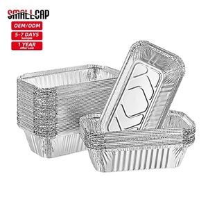 Rec20115i cấp thực phẩm 630ml nhôm lá khay takeout hộp đựng thức ăn tùy chỉnh dùng một lần nhôm lá mỏng container với nắp - Product Image 1