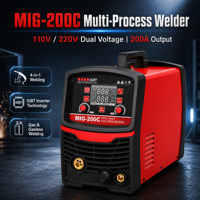 Nouvelle machine à souder OBO MIG-200C 4-en-1 200A 110V 220V sans gaz MIG MMA TIG à onduleur numérique portable pour la vente en gros