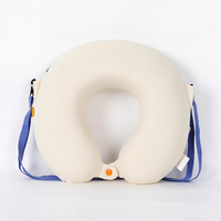 Oreiller de voyage OEM en mousse à mémoire de forme à col en U, motif dessin animé, avec sangle d'épaule détachable, portable et support cervical pour la nuque