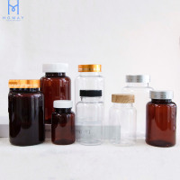 Vente en gros de contenants vides en plastique pour pilules et comprimés, 50 ml, 100 ml, 150 ml, 200 ml, bouteille de complément vitaminique en PET HDPE avec bouchon à vis