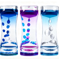 Minuteur créatif bicolore en acrylique, sablier à liquide, jouet de décompression, décoration pour la maison, le bureau ou la chambre, minuteur à mouvement liquide