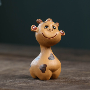 Adorno de Jirafa de Cerámica de Yixing Zisha, Figura de Mascota de Té de Dibujos Animados, Accesorio para Set de Té de Cerámica de Grano Púrpura - Product Image 4