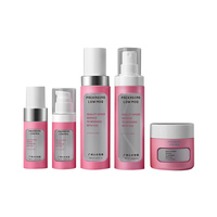 Emballage cosmétique en plastique rond rose mat de luxe de 120 ml, flacon pompe personnalisé pour maquillage