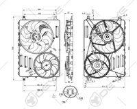 OE #30668629 31686808 Ensemble moteur à double ventilateur de refroidissement de radiateur automobile avec module de commande 12v pour VOLVO XC60