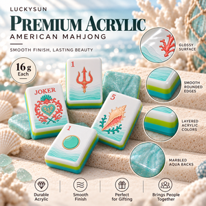 Mahjong américain de luxe prêt à être expédié, 160 tuiles, tuiles de mahjong en acrylique vintage tendance pour collection de jeux, cadeau - Product Image 4