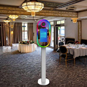 New hình bầu dục gương Photo Booth 15.6inch màn hình cảm ứng photobooth máy ảnh gương DSLR Selfie ma thuật gương - Product Image 1