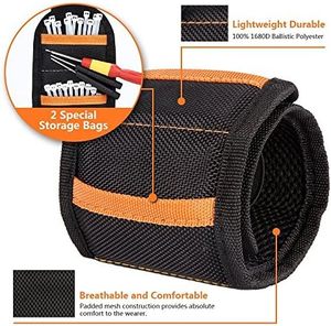 JIANYI Bracelet magnétique 15 aimants puissants pour tenir les vis forets boulons outils cadeau unique pour hommes bricolage <span class=keywords><strong>bricoleur</strong></span> femmes - Product Image 3