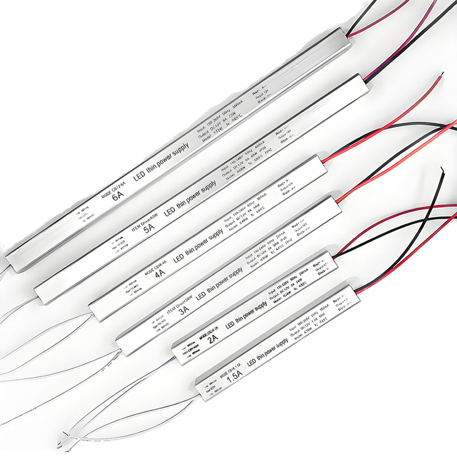 Ultra-thin LED Power Supply for 12V/24V LED Strip Lights 24W/36W Driver Converter with 220V AC Input and Stable DC Output