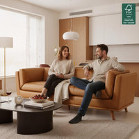 Canapé futon moderne en métal pour salon, revêtement en cuir véritable, forme ronde, pliable, pour appartement, taille personnalisée, canapé modulaire