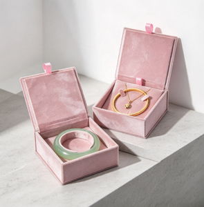 Caja de Almacenamiento de Joyas, Exquisita Caja de Joyería de Terciopelo Rosa para Pulseras, Venta al por Mayor de Cajas de Joyería Personalizadas - Product Image 4