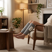 Masseur à compression d'air pour les pieds et les jambes, rechargeable par USB, avec contrôle de la minuterie et intensité réglable pour soulager les muscles