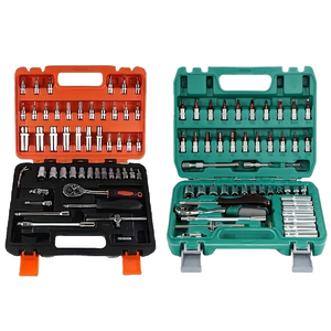 Jeu de clés à molette de 53 pièces de 1/4 pouce pour réparation automobile, outil de réparation domestique polyvalent avec étui pour outils de creusement BM-39, 53 pièces OEM W - Product Image 1
