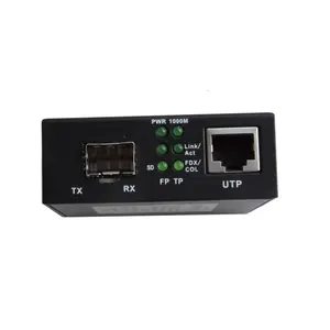 Miglior prezzo OEM Personalizzabile 12 v DC Media Converter 10/100/1000 W-8100G-L40 CCTV Ottico SFP Media Converter