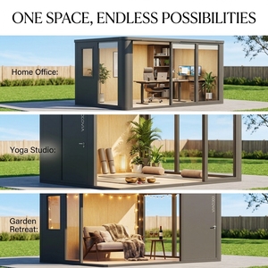 COCOVIA Pod de fitness extérieur préfabriqué |   Salle de sport moderne avec murs en verre pour villa et jardin |   Modulaire, résistant aux intempéries, prêt à l'emploi - Product Image 4