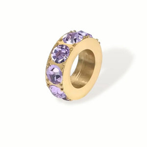 Colgante de Acero Inoxidable 316L con Baño de Oro de 14k/18k, No se Deslustra, con Dijes de Piedras de Nacimiento de Diamantes de Imitación para Fabricación de Joyas, Collares y Pulseras - Product Image 5