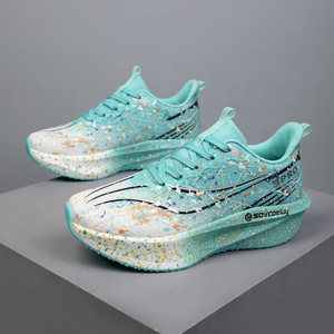 Chaussures de course sportives pour hommes, semelles antidérapantes, à lacets, à enfiler, double fermeture, style marche - Product Image 5