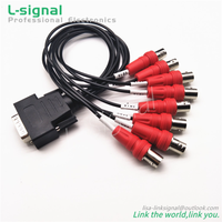 Adaptateur de câble vidéo D Sub DB 15 mâle vers 8 BNC femelle pour système de surveillance CCTV