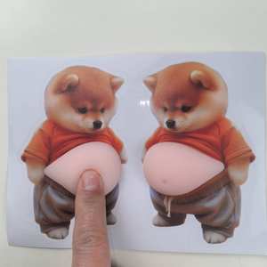 Kreativer Quetsch-PVC-Aufkleber „Großer Bauch“ – Wasserfester Autoaufkleber mit Glanzlaminierung zur Stresslinderung & Dekoration - Product Image 4