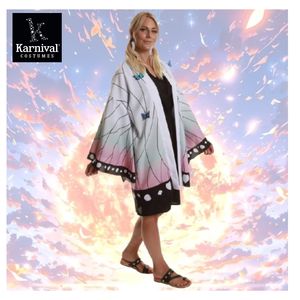 卸売女性のハロウィーンカーニバルコスプレ衣装日本のアニメ着物蝶ローブセットポリエステル - Product Image 1