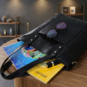Bolso de Mano Casual de Cuero Genuino para Mujer, Gran Capacidad, Cierre de Cremallera, Impermeable, Ecológico, Suave, Duradero y Ligero - Product Image 1