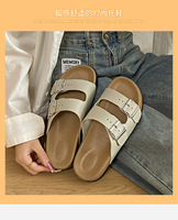 Sandales plates stylisées à double boucle et bout ouvert pour le printemps, l'été et l'automne Nouvelle chaussure pour hommes