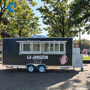 รถขายอาหารเคลื่อนที่พร้อมอุปกรณ์ครบครันสำหรับทำอาหาร เช่น ทอด ฮอทดอก พิซซ่า ทาโก้ ชูโรส์ เฟรนช์ฟรายส์ เครป - Product Image 1